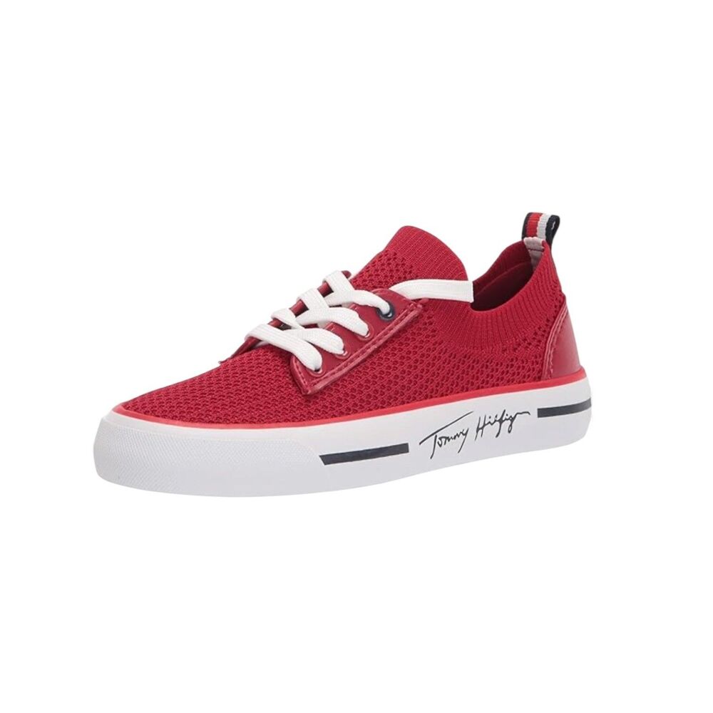 Tommy Hilfiger Gessie Sneaker Shoe Mesh Knit Slip On Women Red 7.5